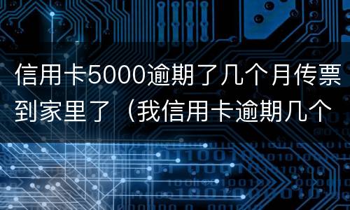 信用卡5000逾期了几个月传票到家里了（我信用卡逾期几个月了他们说要告我上法院）