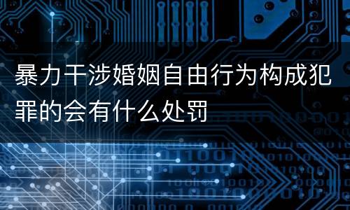 暴力干涉婚姻自由行为构成犯罪的会有什么处罚