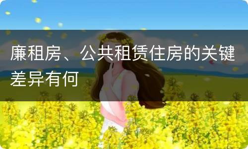 廉租房、公共租赁住房的关键差异有何