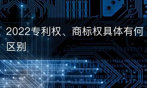 2022专利权、商标权具体有何区别