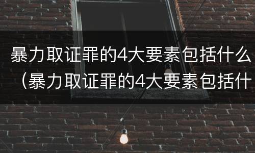 暴力取证罪的4大要素包括什么（暴力取证罪的4大要素包括什么内容）