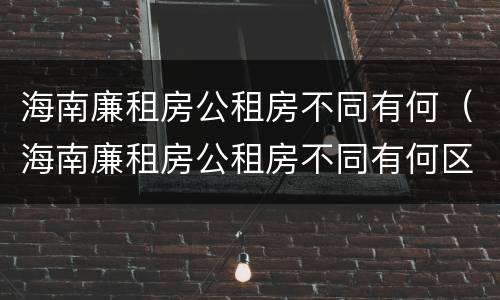 海南廉租房公租房不同有何（海南廉租房公租房不同有何区别）