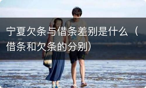 宁夏欠条与借条差别是什么（借条和欠条的分别）