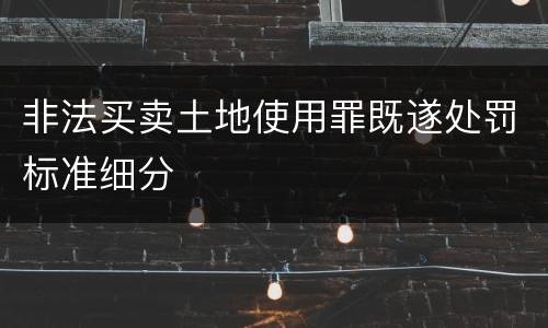 非法买卖土地使用罪既遂处罚标准细分
