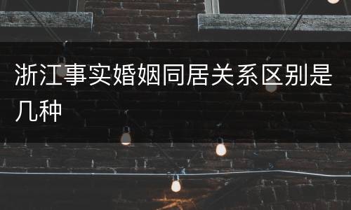 浙江事实婚姻同居关系区别是几种