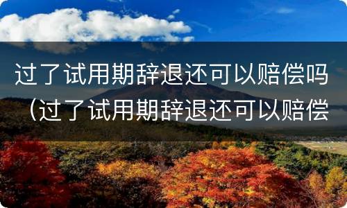 过了试用期辞退还可以赔偿吗（过了试用期辞退还可以赔偿吗）