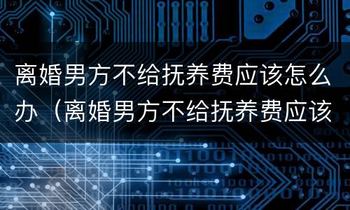 离婚男方不给抚养费应该怎么办（离婚男方不给抚养费应该怎么办呢）
