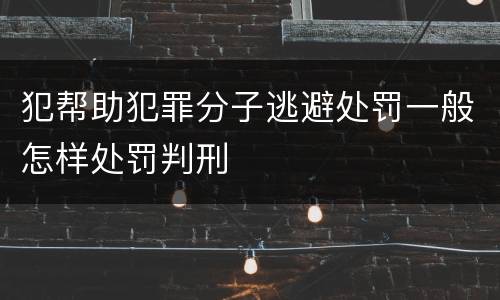 犯帮助犯罪分子逃避处罚一般怎样处罚判刑