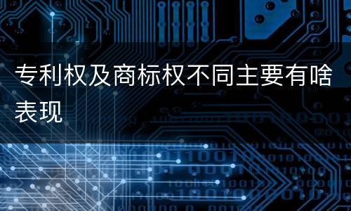 专利权及商标权不同主要有啥表现
