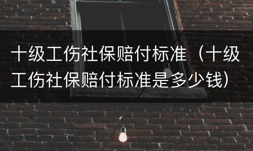 十级工伤社保赔付标准（十级工伤社保赔付标准是多少钱）