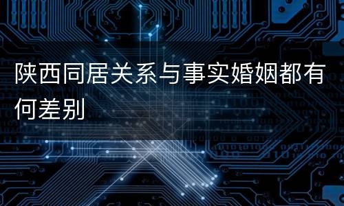 陕西同居关系与事实婚姻都有何差别