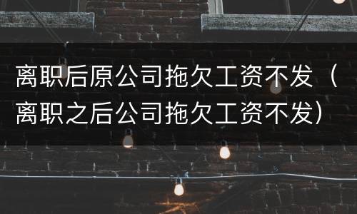 离职后原公司拖欠工资不发（离职之后公司拖欠工资不发）