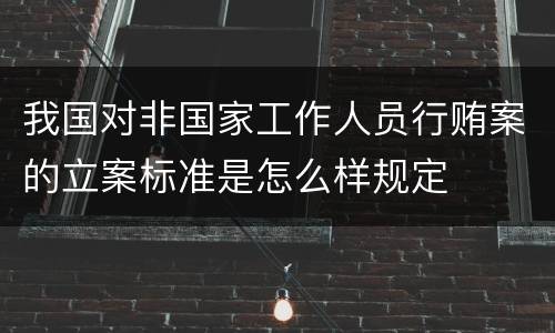 我国对非国家工作人员行贿案的立案标准是怎么样规定