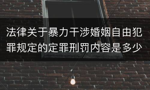 法律关于暴力干涉婚姻自由犯罪规定的定罪刑罚内容是多少