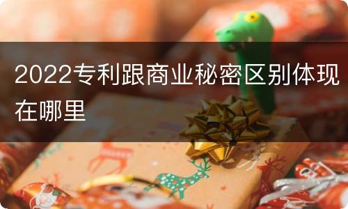 2022专利跟商业秘密区别体现在哪里