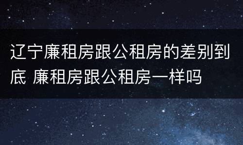 辽宁廉租房跟公租房的差别到底 廉租房跟公租房一样吗