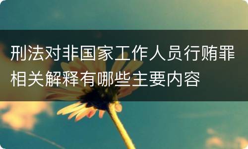 刑法对非国家工作人员行贿罪相关解释有哪些主要内容