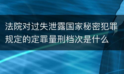法院对过失泄露国家秘密犯罪规定的定罪量刑档次是什么