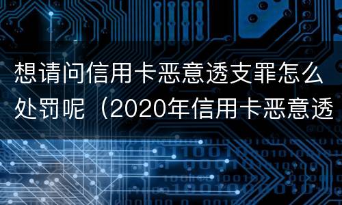 想请问信用卡恶意透支罪怎么处罚呢（2020年信用卡恶意透支判刑案例）