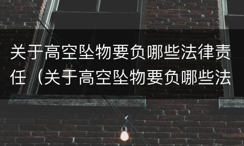 关于高空坠物要负哪些法律责任（关于高空坠物要负哪些法律责任和义务）