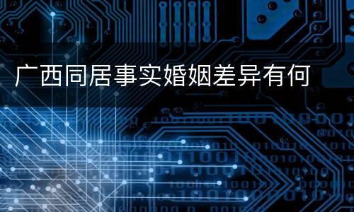 广西同居事实婚姻差异有何