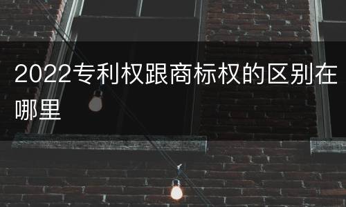 2022专利权跟商标权的区别在哪里