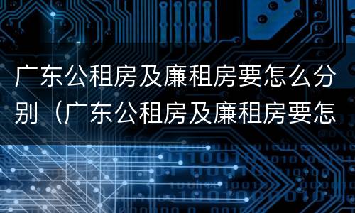 广东公租房及廉租房要怎么分别（广东公租房及廉租房要怎么分别摇号）