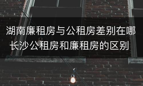 湖南廉租房与公租房差别在哪 长沙公租房和廉租房的区别