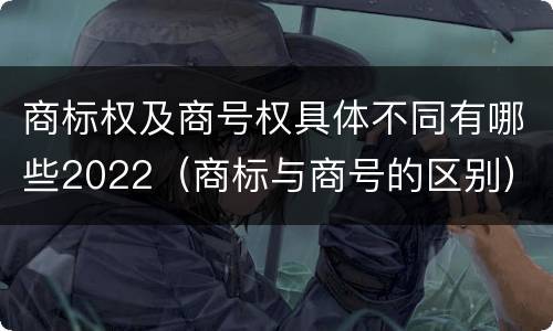 商标权及商号权具体不同有哪些2022（商标与商号的区别）
