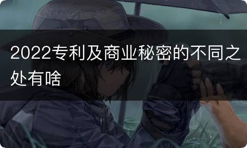 2022专利及商业秘密的不同之处有啥