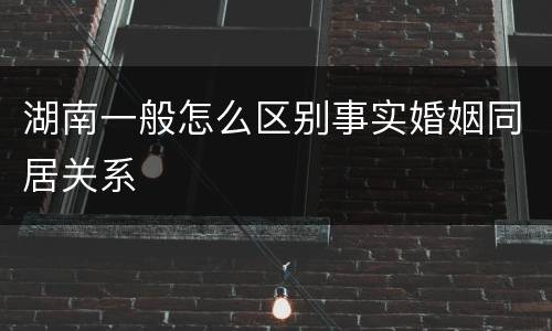 湖南一般怎么区别事实婚姻同居关系