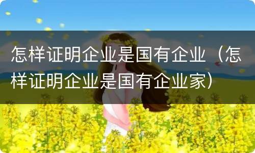 怎样证明企业是国有企业（怎样证明企业是国有企业家）