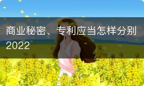 商业秘密、专利应当怎样分别2022