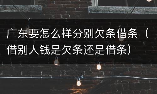 广东要怎么样分别欠条借条(借别人钱是欠条还是借条)