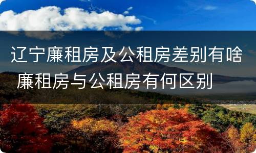 辽宁廉租房及公租房差别有啥 廉租房与公租房有何区别