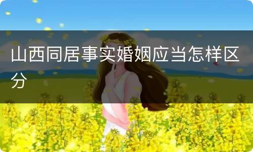 山西同居事实婚姻应当怎样区分