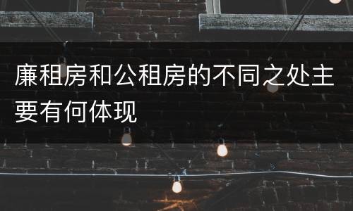 廉租房和公租房的不同之处主要有何体现