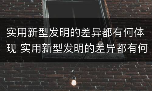 实用新型发明的差异都有何体现 实用新型发明的差异都有何体现和联系