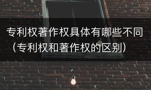 专利权著作权具体有哪些不同（专利权和著作权的区别）