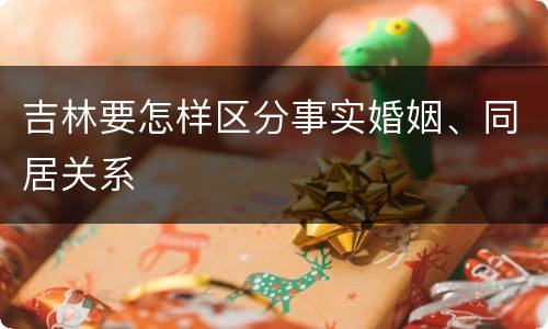 吉林要怎样区分事实婚姻、同居关系