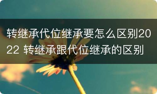 转继承代位继承要怎么区别2022 转继承跟代位继承的区别