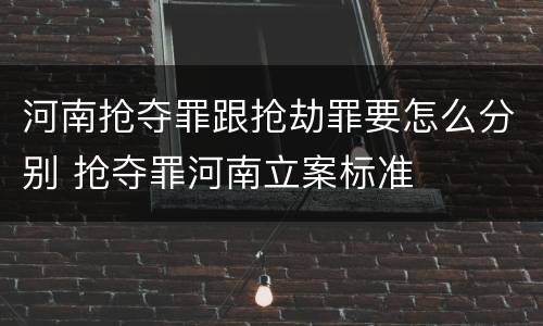 河南抢夺罪跟抢劫罪要怎么分别 抢夺罪河南立案标准