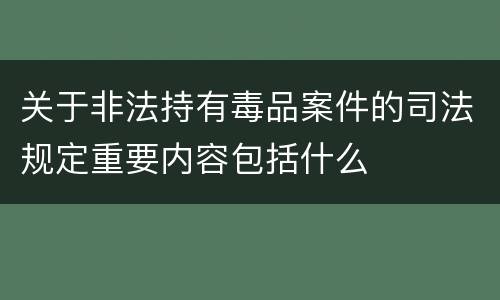 关于非法持有毒品案件的司法规定重要内容包括什么