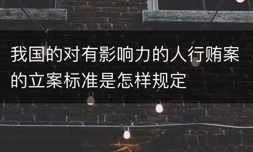 我国的对有影响力的人行贿案的立案标准是怎样规定