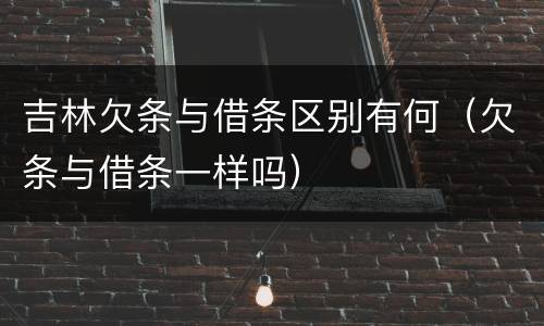 吉林欠条与借条区别有何（欠条与借条一样吗）