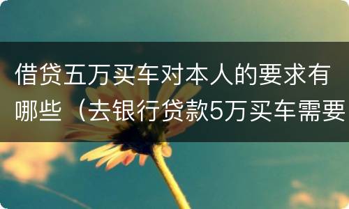 借贷五万买车对本人的要求有哪些（去银行贷款5万买车需要什么条件）