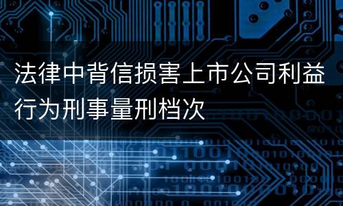 法律中背信损害上市公司利益行为刑事量刑档次