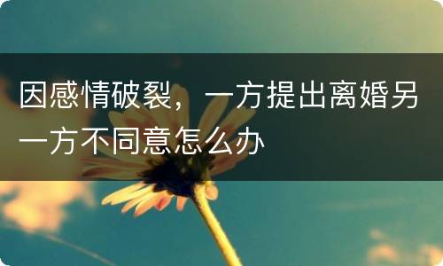 因感情破裂，一方提出离婚另一方不同意怎么办