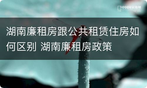湖南廉租房跟公共租赁住房如何区别 湖南廉租房政策