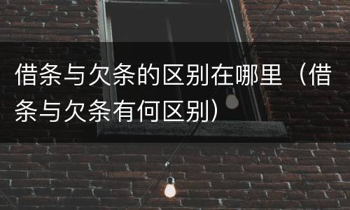 借条与欠条的区别在哪里（借条与欠条有何区别）